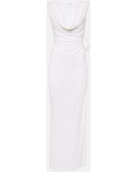 Magda Butrym - Floral-applique Draped Jersey Gown - Lyst