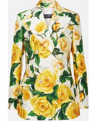 Dolce & Gabbana - Veste Turlington en soie melangee a fleurs - Lyst