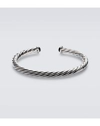 David Yurman - Cable 14Kt And Sterling Cuff Bracelet With Onyx - Lyst