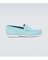 Manolo Blahnik - Monaco Suede Loafers - Lyst