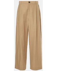 Vince - High-Rise Cotton-Blend Wide-Leg Pants - Lyst