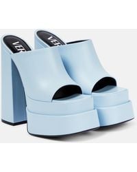 Versace - Leather Platform Mules - Lyst