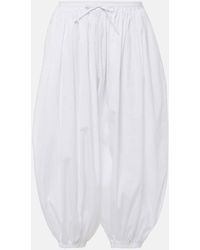 Alaïa - Pleated Cotton Poplin Wide-leg Pants - Lyst
