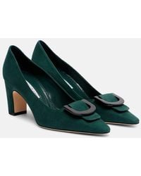 Manolo Blahnik - Escarpins Beti 70 En Daim - Lyst