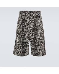 Visvim - Leopard-print Cotton And Linen Shorts - Lyst