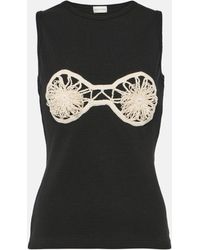 Magda Butrym - Embroidered Cotton Tank Top - Lyst