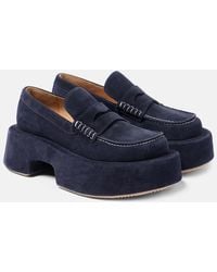 JW Anderson - Suede Platform Penny Loafers - Lyst