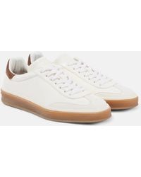 Loro Piana - Tennis Walk Suede-Trimmed Leather Sneakers - Lyst