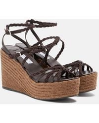 Jimmy Choo - Espadrille-Wedges Nyra Aus Leder - Lyst