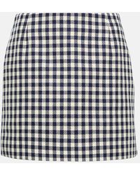 Ami Paris - Checked Cotton And Wool Miniskirt - Lyst