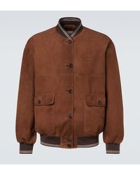 Miu Miu - Suede Bomber Jacket - Lyst