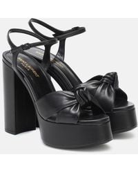 Saint Laurent - Bianda 85 Grosgrain Platform Sandal - Lyst