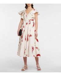 Giambattista Valli Floral Cotton Midi Dress - Pink