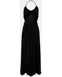 Alaïa - Vestido Largo Cross Drapeado Con Escote Halter - Lyst