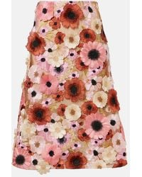 Dorothee Schumacher - Blooming Meadow Floral-Applique Midi Skirt - Lyst