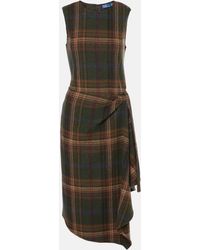 Polo Ralph Lauren - Plaid Wool-blend Midi Dress - Lyst