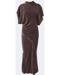 Rick Owens - Seb Draped Velvet Midi Dress - Lyst