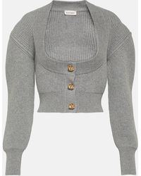 Alexander McQueen - Cropped Wool And Cashmere Cardigan - Lyst