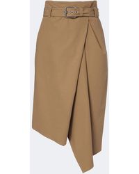 Loewe - Asymmetric Cotton Midi Skirt - Lyst