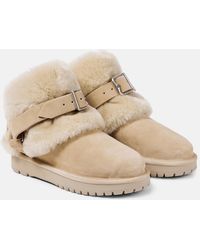 Burberry - Stiefeletten Aus Veloursleder Mit Lammfell - Lyst