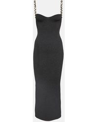 Galvan London - Globe Chain Wave Ribbed-Knit Midi Dress - Lyst