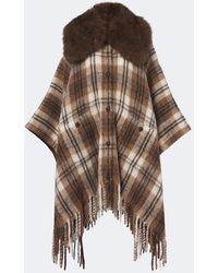 Moncler - Shearling-Trimmed Mohair, Alpaca And Wool-Blend Poncho - Lyst