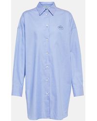 Prada - Camicia oversize in cotone con logo - Lyst