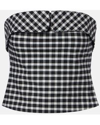 Posse - Chiara Gingham Cotton-Blend Tube Top - Lyst