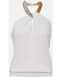 Stella McCartney - Embellished Halterneck Wool Top - Lyst