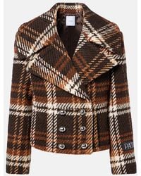 Patou - Checked Double-Breasted Wool-Blend Jacket - Lyst
