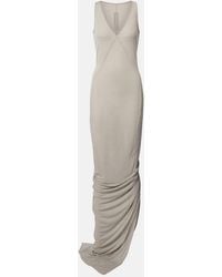 Rick Owens - Gathered Jersey Maxi Dress - Lyst