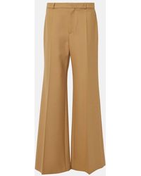 Chloé - Wool Grain De Poudre Flared Pants - Lyst
