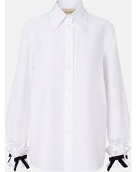 Valentino Garavani - Bow-Detail Cotton-Blend Poplin Shirt - Lyst