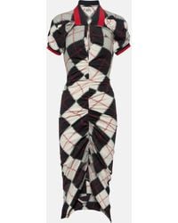 Vivienne Westwood - Pulling Argyle Cotton Midi Dress - Lyst