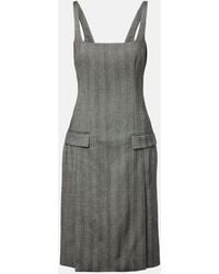 Ferragamo - Chevron Wool-Blend Midi Dress - Lyst