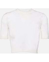 Alaïa - Cropped Cashmere Top - Lyst