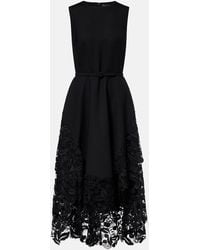 Oscar de la Renta - Wool-Blend And Lace Cocktail Dress - Lyst