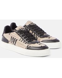 Max Mara - Logocity Leather-trimmed Sneakers - Lyst