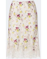 Doen - Elowette Lace-Trimmed Silk Satin Midi Skirt - Lyst