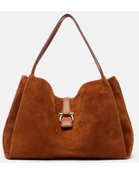 Ferragamo - Medium Suede Tote Bag - Lyst