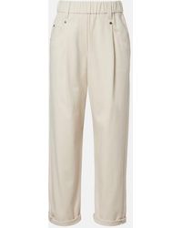 Brunello Cucinelli - Monili Cotton-Blend Straight Pants - Lyst