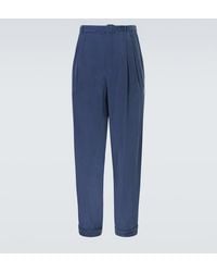 Saint Laurent - Silk Habotai Tapered Pants - Lyst