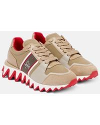 Christian Louboutin - Zapatillas Nastroshark De Piel Y Lona - Lyst