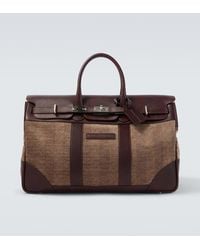 Brunello Cucinelli - Leather-Trimmed Canvas Duffel Bag - Lyst