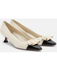 Ferragamo - Zelma Bow-Detail Leather Pumps - Lyst