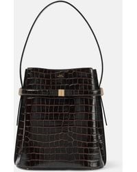 TOTEME - Croc-Effect Leather Bucket Bag - Lyst