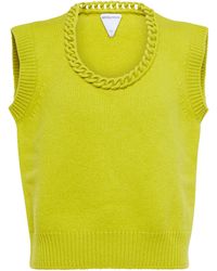 Bottega Veneta Crochet-trimmed Wool Jumper Vest - Yellow