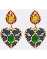 Saint Laurent - Embellished Clip-On Earrings - Lyst