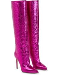 Paris Texas Stiefel aus Metallic-Leder - Pink