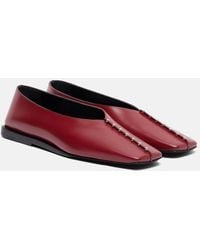 Jil Sander - Embellished Leather Ballet Flats - Lyst